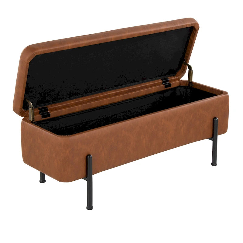 Banc de rangement Galotti Silver Orchid avec couvercle à charnière