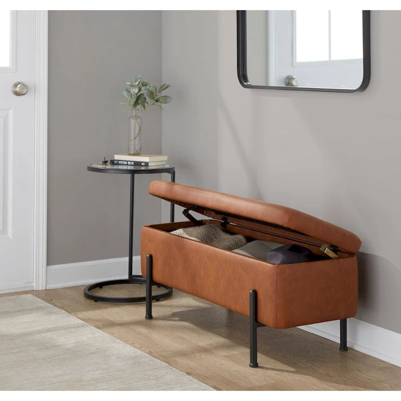 Banc de rangement Galotti Silver Orchid avec couvercle à charnière