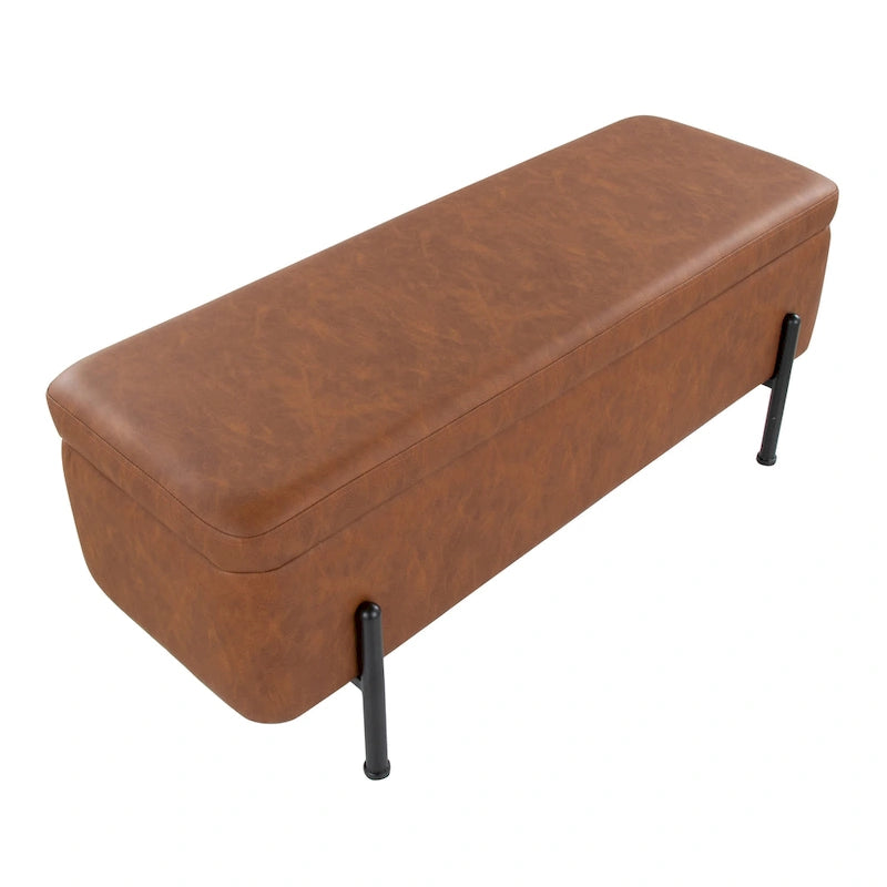 Banc de rangement Galotti Silver Orchid avec couvercle à charnière