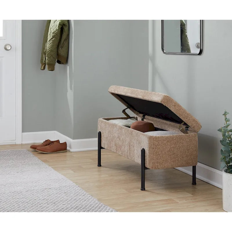 Banc de rangement Galotti Silver Orchid avec couvercle à charnière