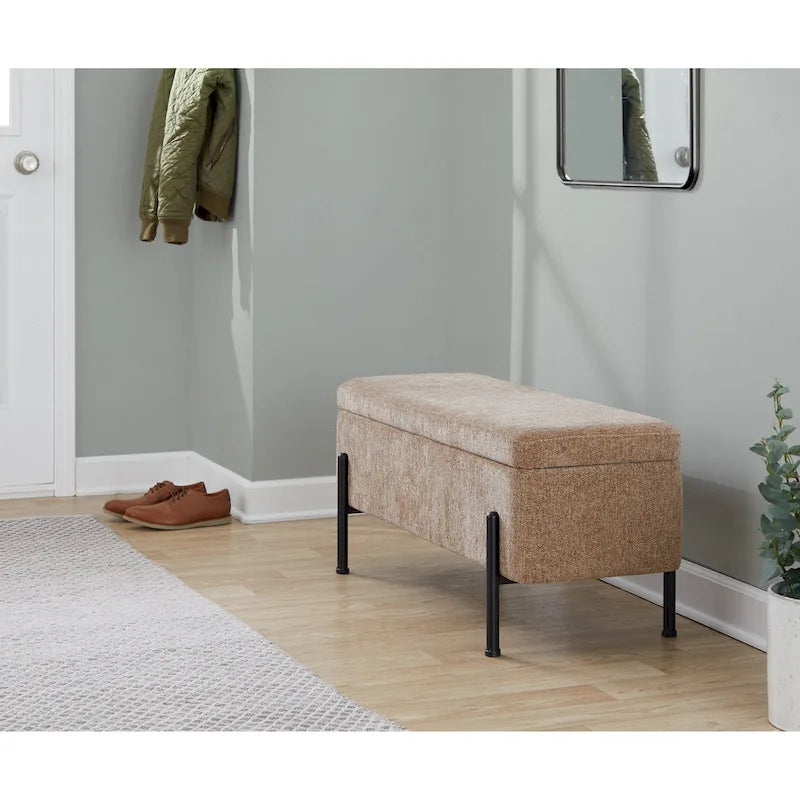 Banc de rangement Galotti Silver Orchid avec couvercle à charnière