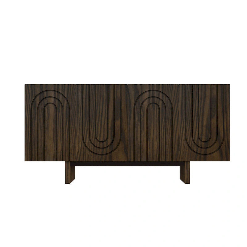Buffet de rangement d'appoint moderne à 4 portes Clihome 63