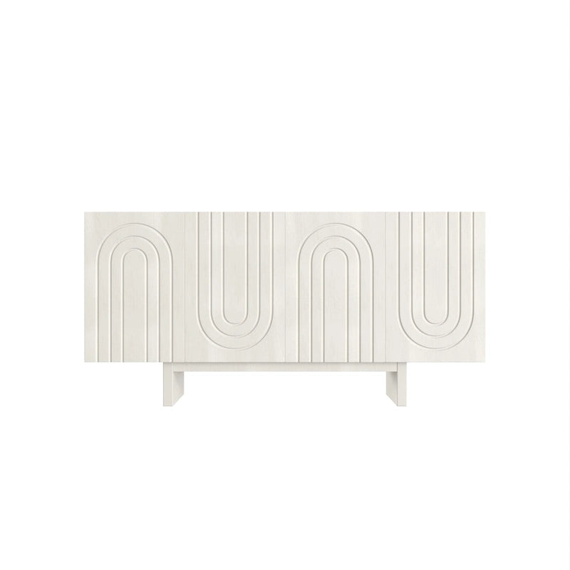 Buffet de rangement d'appoint moderne à 4 portes Clihome 63