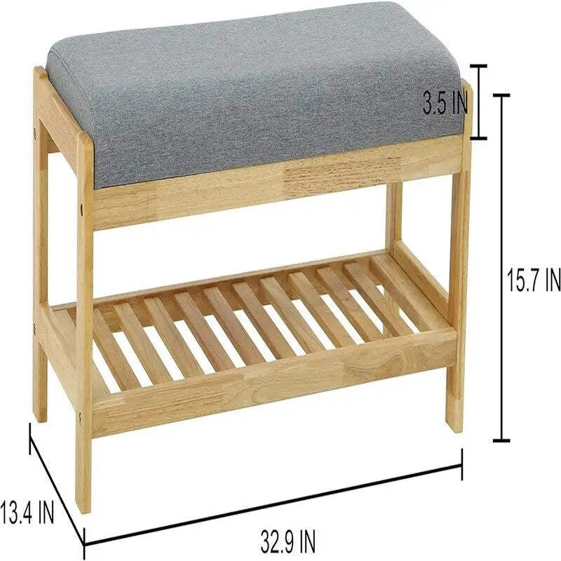 Banc à chaussures en bois - 34P x 83,5L x 40H