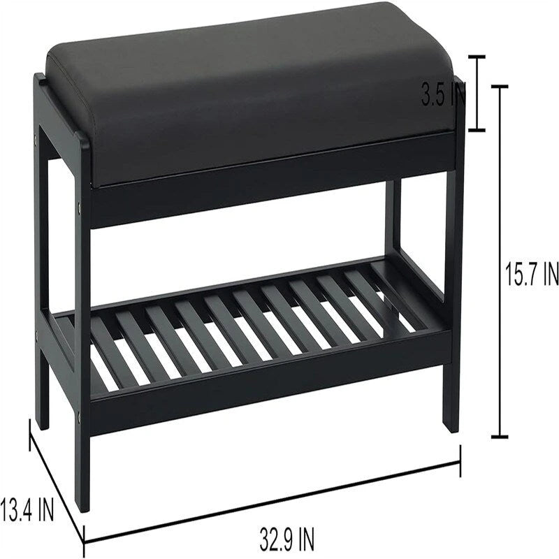 Banc à chaussures en bois - 34P x 83,5L x 40H