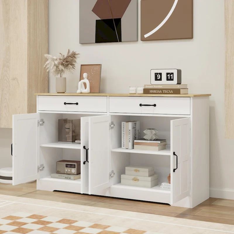 55.91 Grand buffet de ferme, armoire de rangement, bahut.