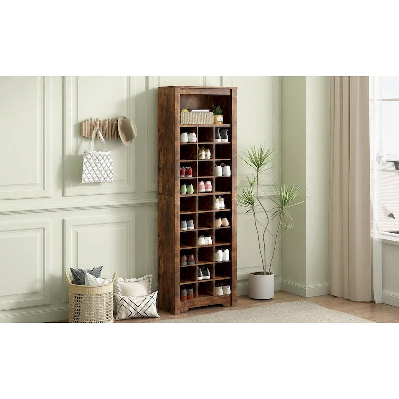 Meuble console élégant à 30 casiers à chaussures