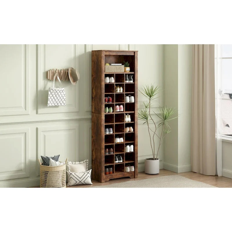 Meuble console élégant à 30 casiers à chaussures