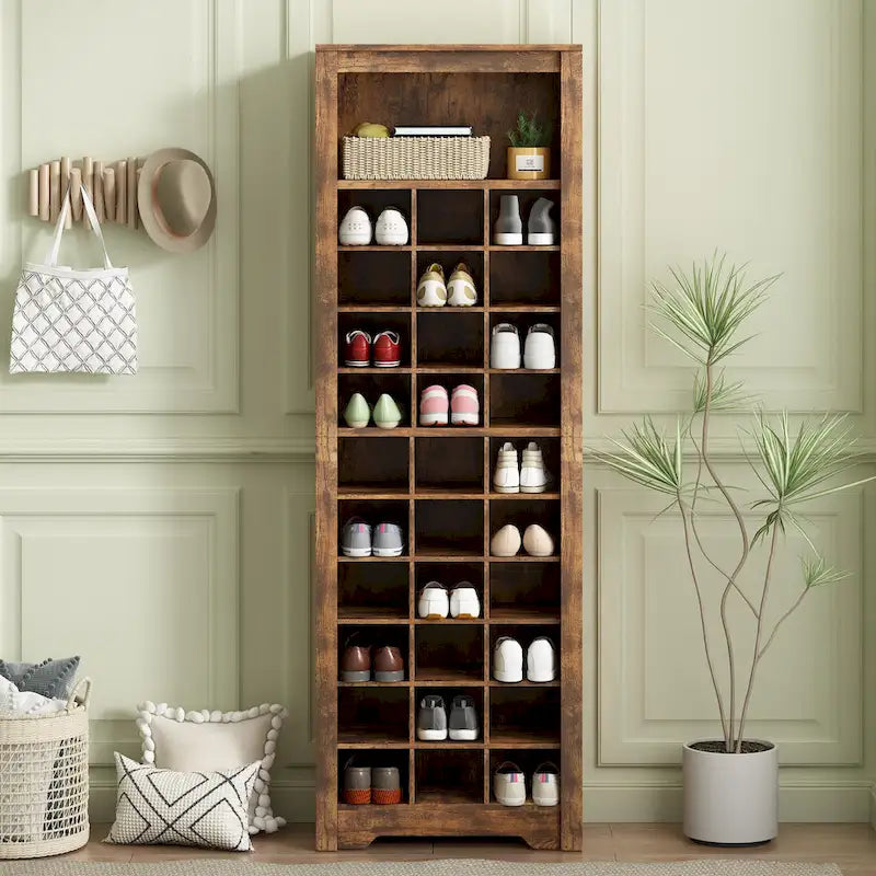 Meuble console élégant à 30 casiers à chaussures