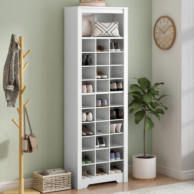 Meuble console élégant à 30 casiers à chaussures