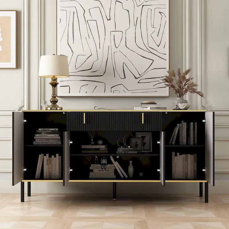 Buffet de cuisine Timechee, table d'appoint, meuble d'entrée d'appoint avec rangement