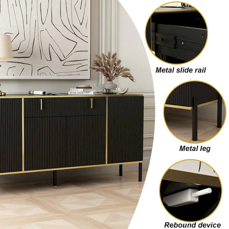 Buffet de cuisine Timechee, table d'appoint, meuble d'entrée d'appoint avec rangement