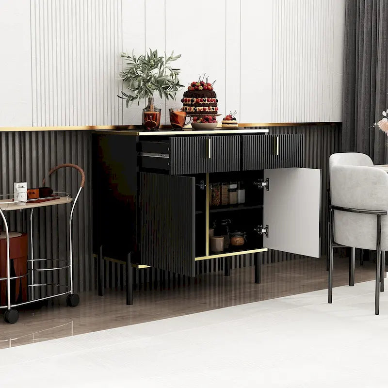 Buffet de cuisine Timechee, table d'appoint, meuble d'entrée d'appoint avec rangement