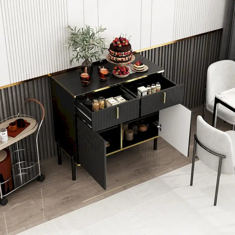 Buffet de cuisine Timechee, table d'appoint, meuble d'entrée d'appoint avec rangement