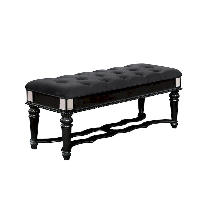 Banc d'appoint capitonné en tissu traditionnel Zeln par Furniture of America