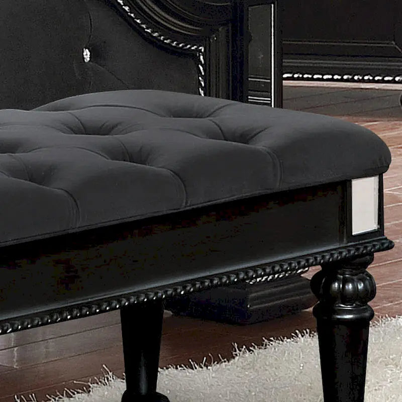 Banc d'appoint capitonné en tissu traditionnel Zeln par Furniture of America