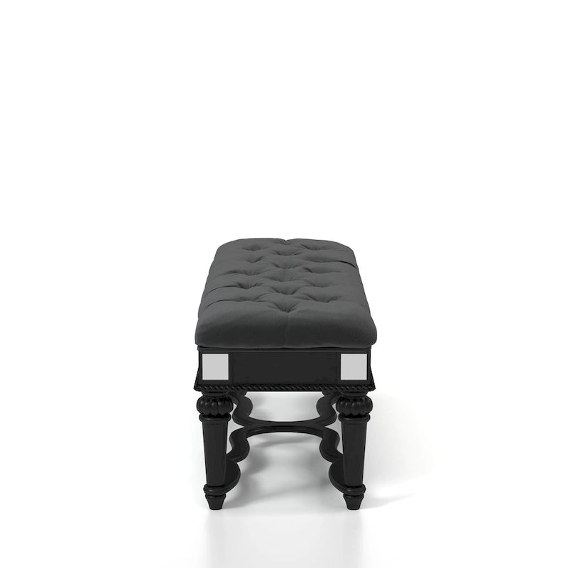 Banc d'appoint capitonné en tissu traditionnel Zeln par Furniture of America
