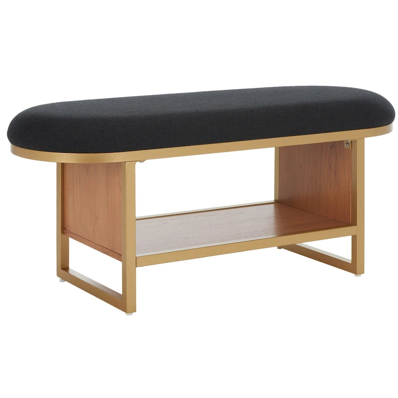 Banc Safavieh Mignon avec coussin et étagère ouverte - 42 L x 15 P x 18 H - 42Lx15Px18H