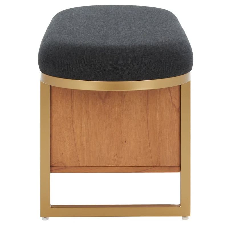 Banc Safavieh Mignon avec coussin et étagère ouverte - 42 L x 15 P x 18 H - 42Lx15Px18H