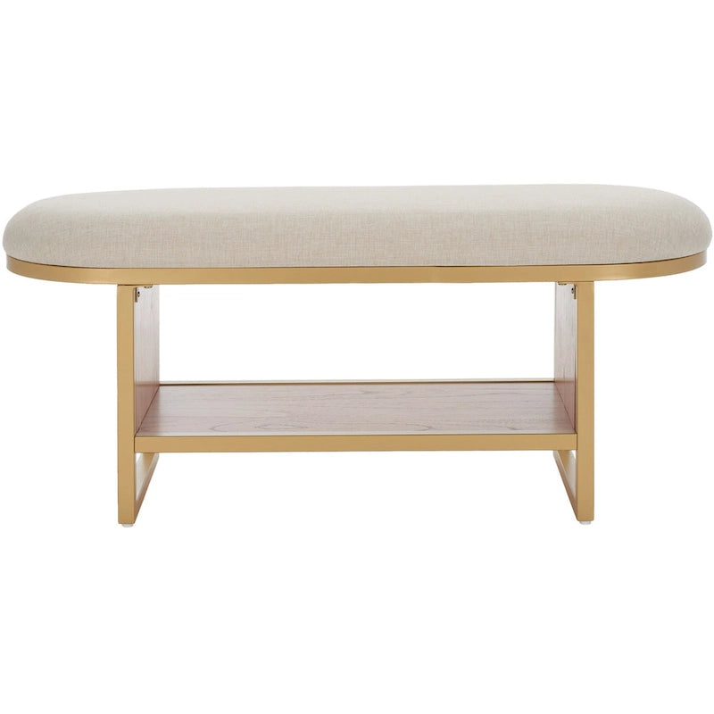 Banc Safavieh Mignon avec coussin et étagère ouverte - 42 L x 15 P x 18 H - 42Lx15Px18H