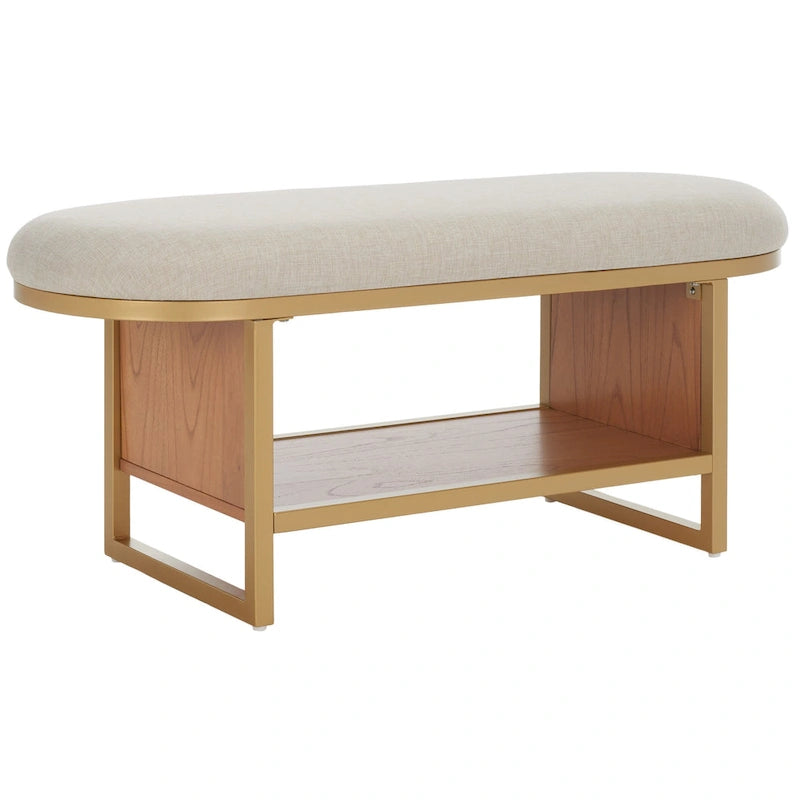 Banc Safavieh Mignon avec coussin et étagère ouverte - 42 L x 15 P x 18 H - 42Lx15Px18H