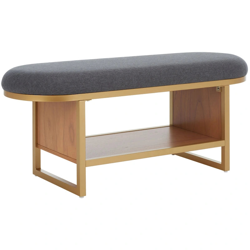 Banc Safavieh Mignon avec coussin et étagère ouverte - 42 L x 15 P x 18 H - 42Lx15Px18H