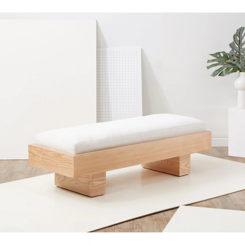 Banc SAFAVIEH Couture Ferah en bois blanc - 52 L x 20 P x 17 H - 52Lx20Px17H