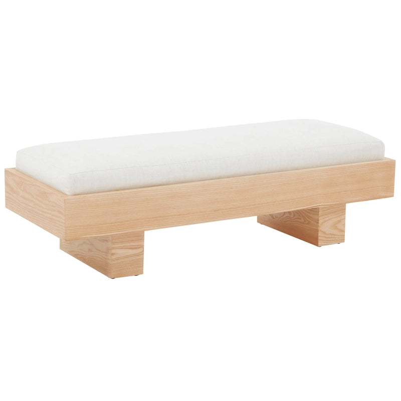 Banc SAFAVIEH Couture Ferah en bois blanc - 52 L x 20 P x 17 H - 52Lx20Px17H