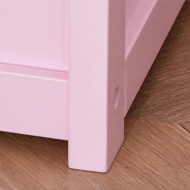 Qaba Coffre à jouets 2-EN-1 en bois pour enfants, banc, meuble de rangement avec vérin pneumatique de sécurité