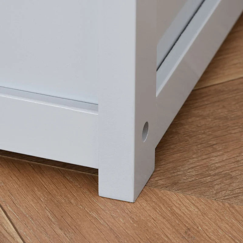 Qaba Coffre à jouets 2-EN-1 en bois pour enfants, banc, meuble de rangement avec vérin pneumatique de sécurité