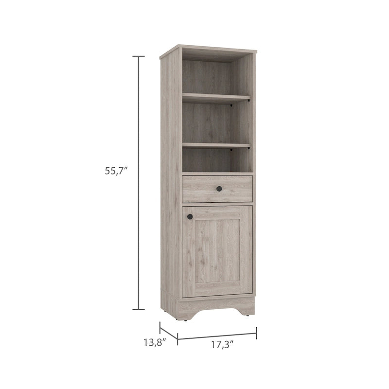 Meuble de Rangement Alaskan FM Furniture avec Tiroir, 3 Étagères Ouvertes et Meuble à Porte Unique