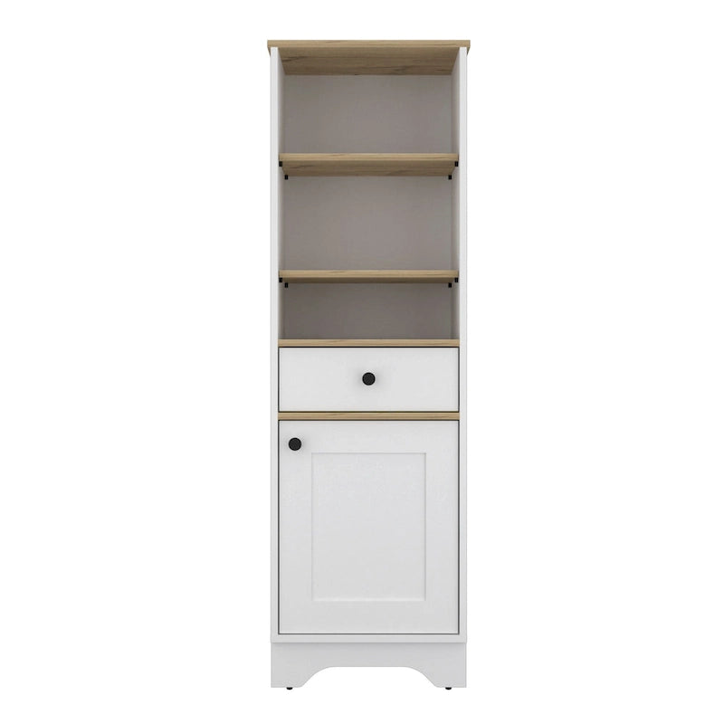 Meuble de Rangement Alaskan FM Furniture avec Tiroir, 3 Étagères Ouvertes et Meuble à Porte Unique