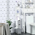Meuble de Rangement Haut kleankin pour Salle de Bain avec 2 Étagères Ouvertes et 2 Placards à Portes, Tour de Linge Autonome