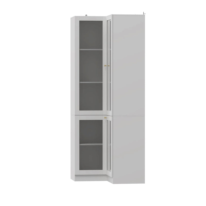 Meuble de salle de bain d'angle blanc 78,7H - Rangement élégant pour n'importe quelle pièce