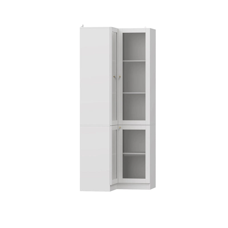 Meuble de salle de bain d'angle blanc 78,7H - Rangement élégant pour n'importe quelle pièce