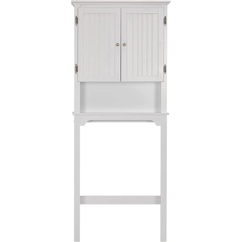 Meuble de rangement de salle de bain UTEX à placer au-dessus des toilettes, organisateur de salle de bain avec étagères réglables et portes doubles