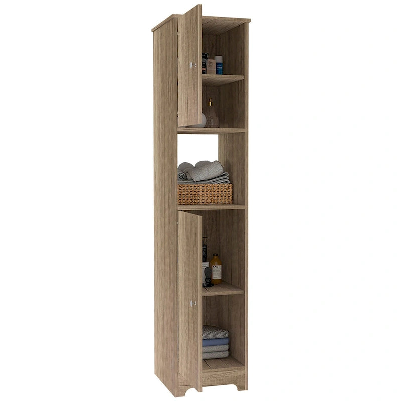 Ibis, meuble de rangement en lin de 14 po de large avec portes doubles, 4 étagères intérieures et 2 armoires