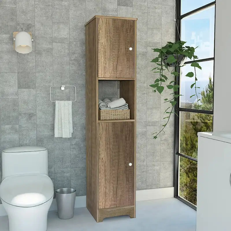 Ibis, meuble de rangement en lin de 14 po de large avec portes doubles, 4 étagères intérieures et 2 armoires