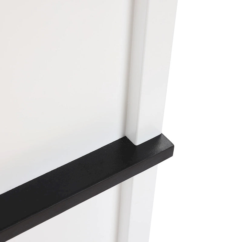 Meuble de rangement haut de salle de bain en bois blanc et noir - 160 H x 40 L x 30 P cm
