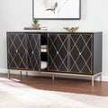 SEI Furniture Maubert Armoire en bois contemporain avec détails dorés