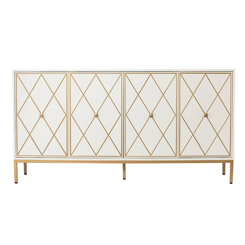 SEI Furniture Maubert Armoire en bois contemporain avec détails dorés
