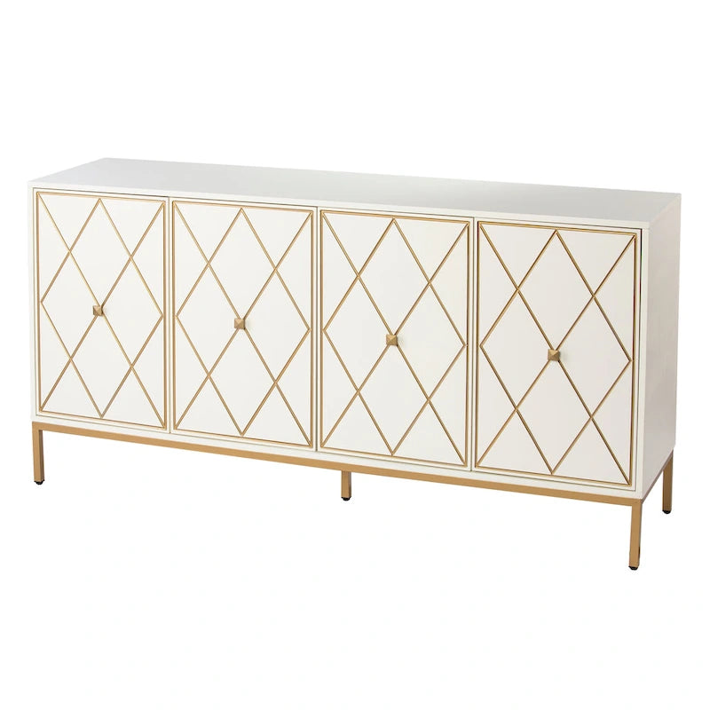 SEI Furniture Maubert Armoire en bois contemporain avec détails dorés