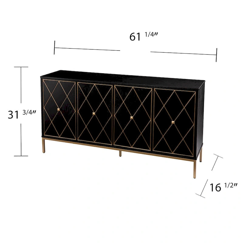 SEI Furniture Maubert Armoire en bois contemporain avec détails dorés