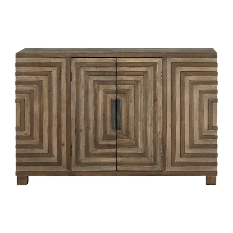 Meuble console géométrique bicolore Layton Uttermost