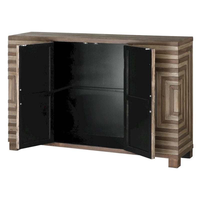 Meuble console géométrique bicolore Layton Uttermost