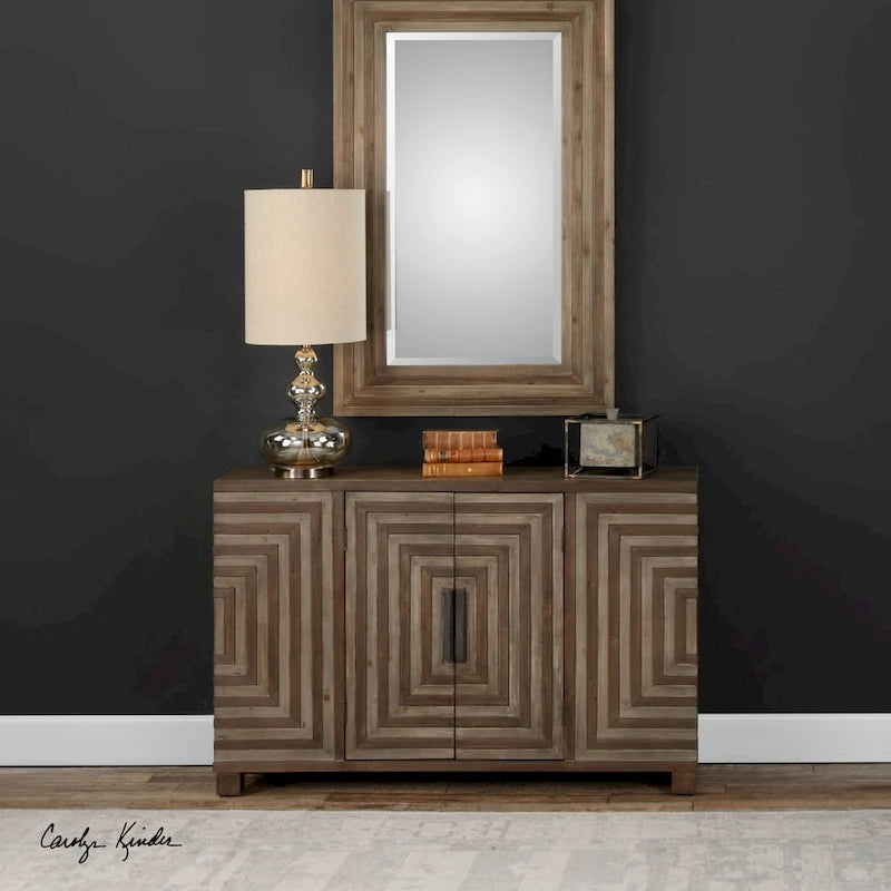Meuble console géométrique bicolore Layton Uttermost