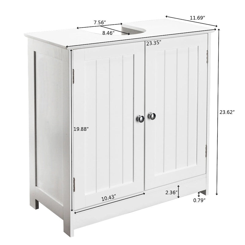 Meuble bas de salle de bain 23 en bois, suspendu, avec 2 portes