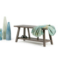 Banc d'entrée industriel WYNDENHALL Stewart en BOIS MASSIF de 122 cm de large, couleur bois flotté - 122 L x 43 P x 51 H