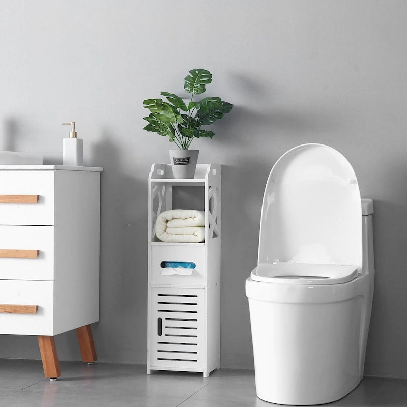 Meuble de rangement de salle de bain à 3 niveaux sur pied
