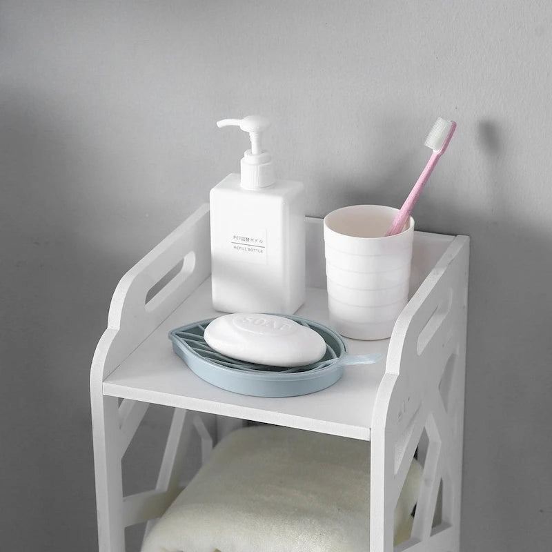 Meuble de rangement de salle de bain à 3 niveaux sur pied